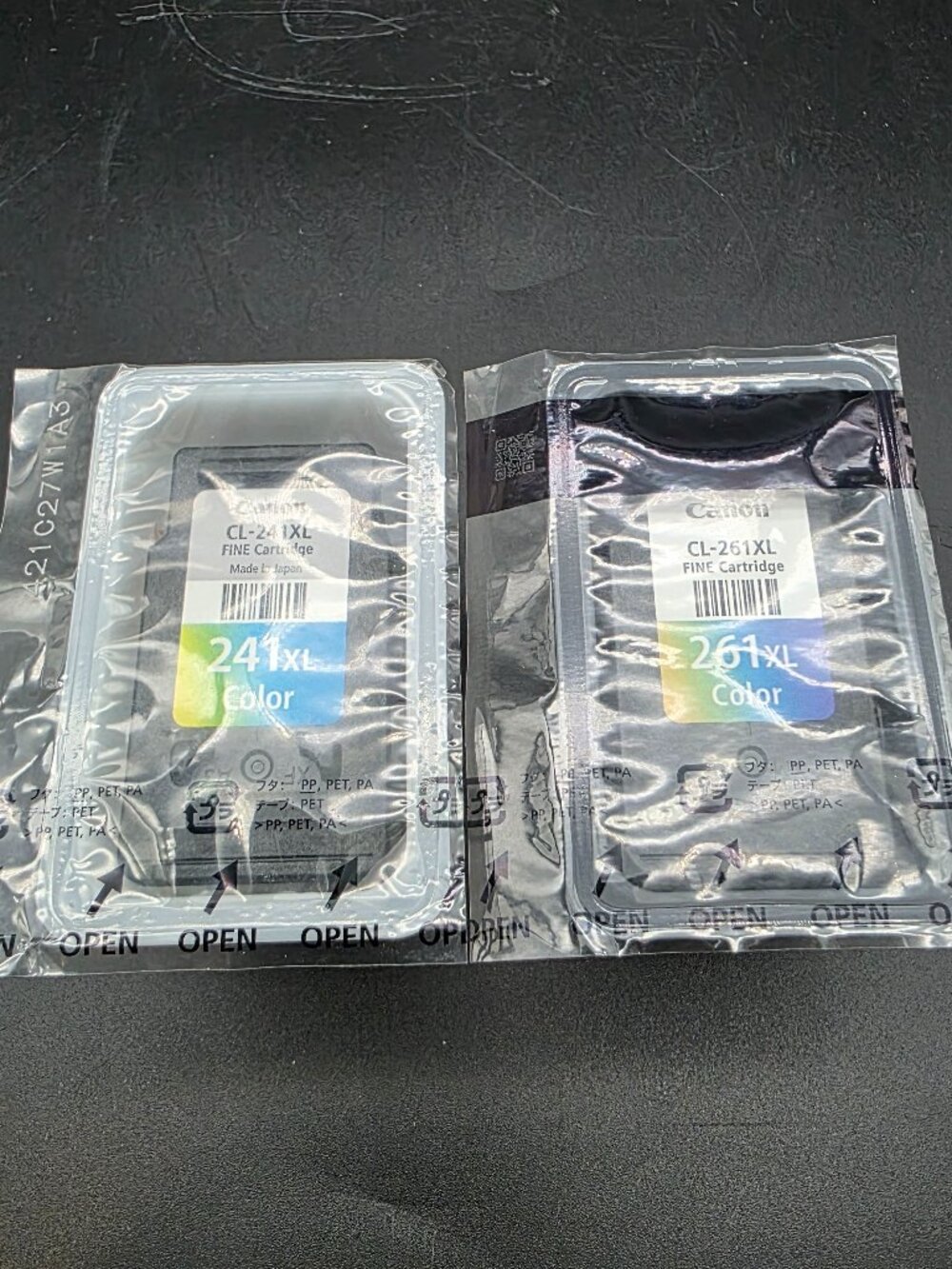 Genuine OEM Canon PG-261XL Black & CL-241XL Color Ink Bulk open box
